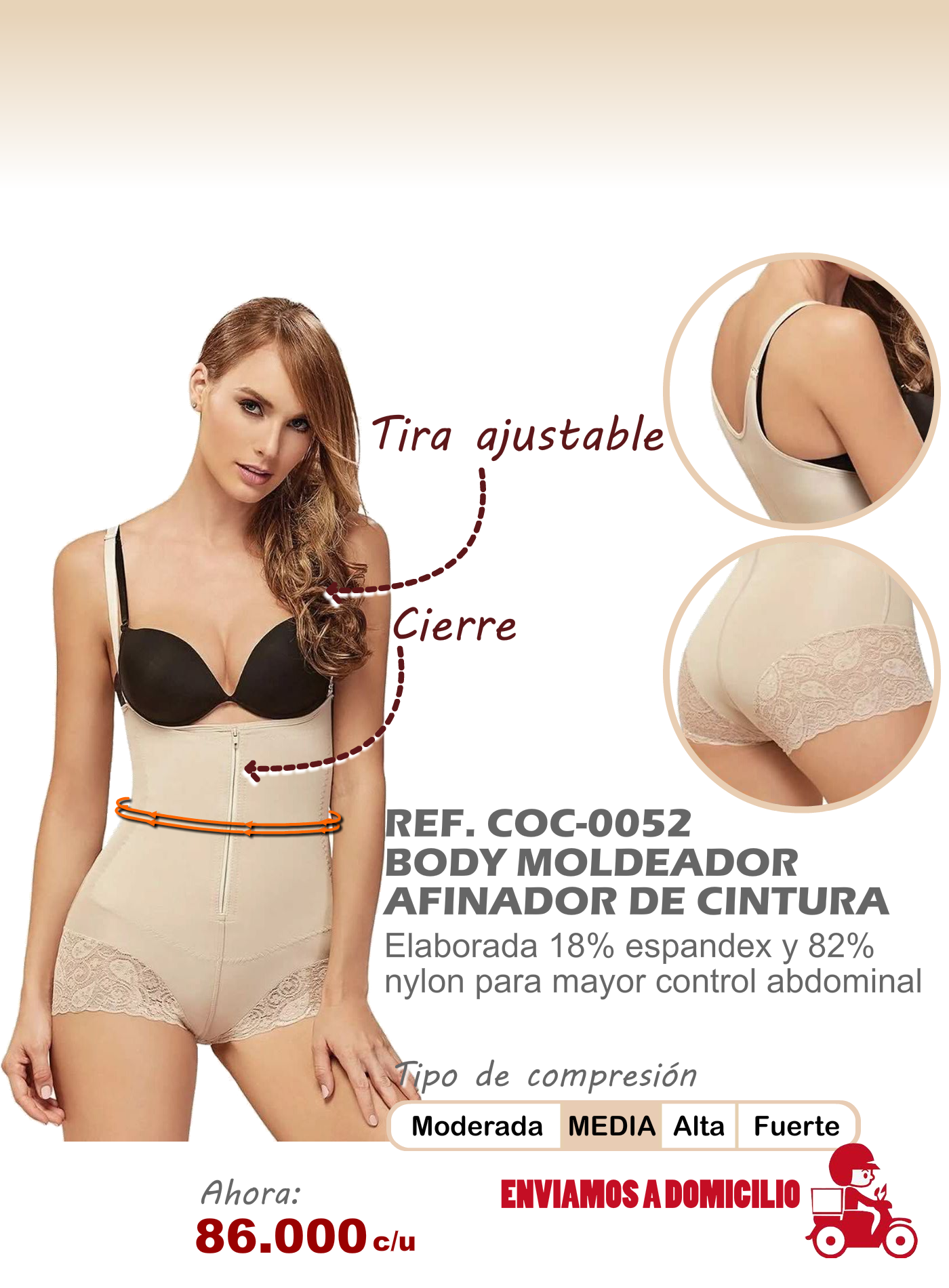body moldeador afinador de cintura
