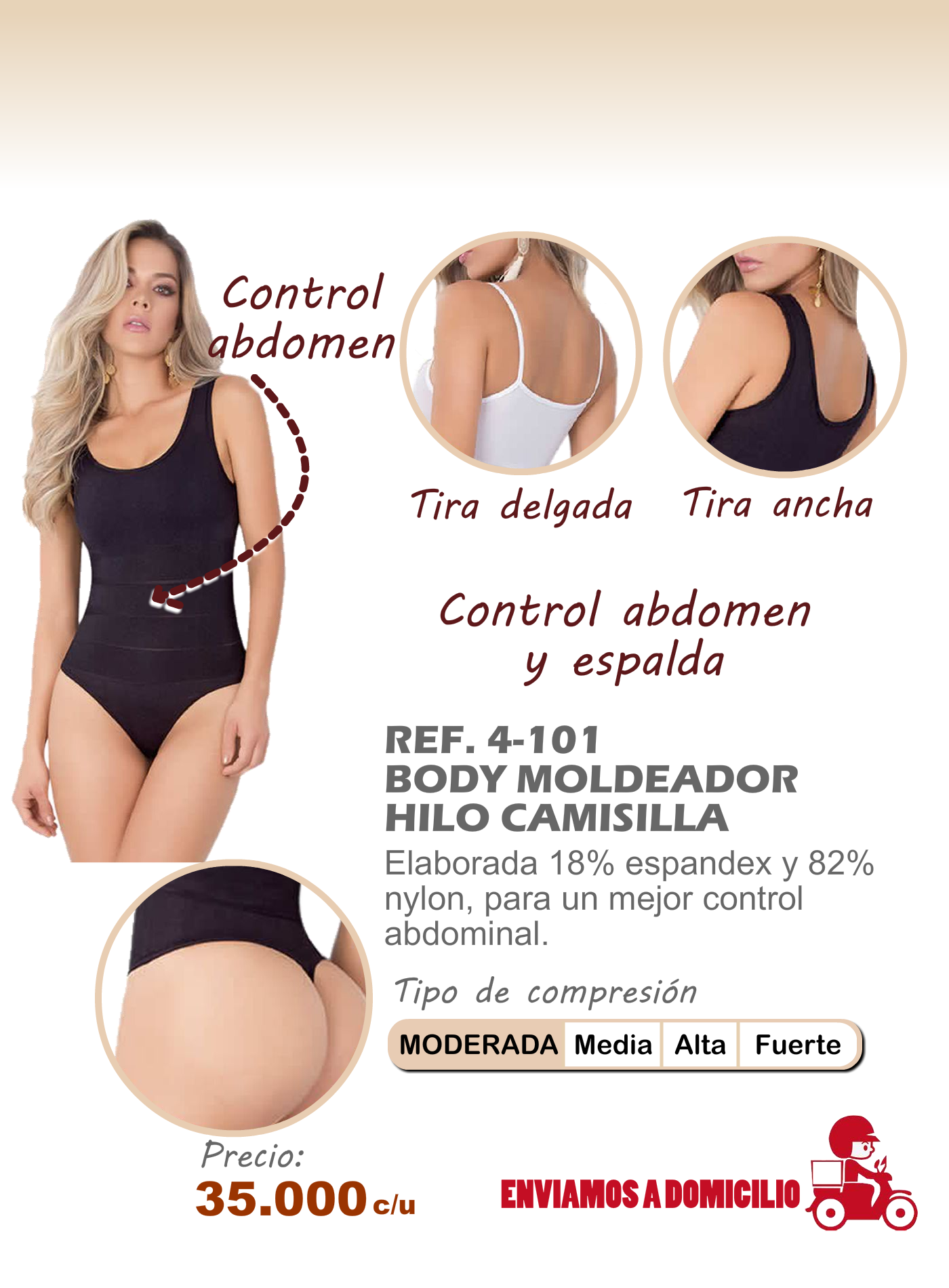 body moldeador hilo camisilla