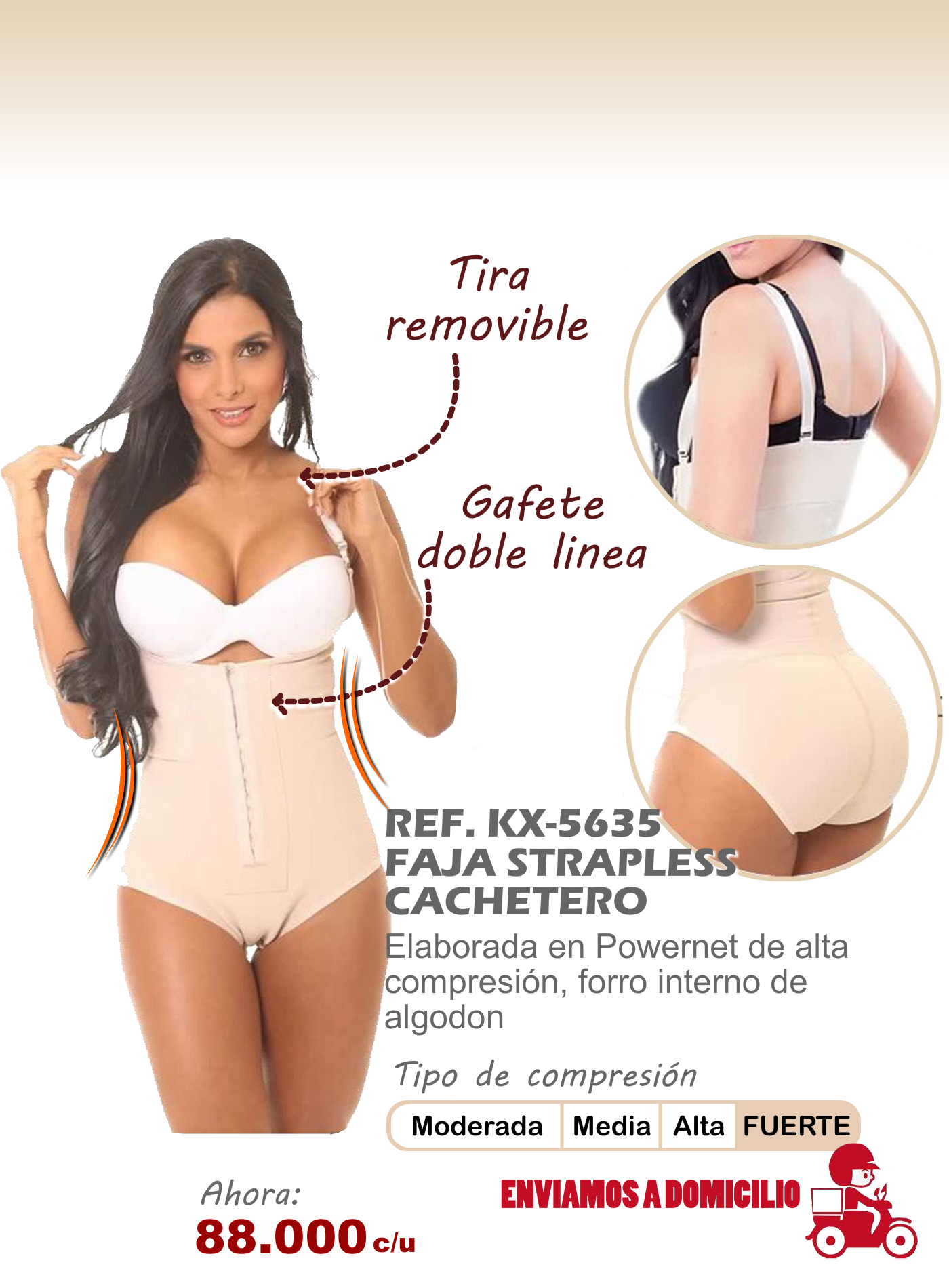 faja strapless cachetero