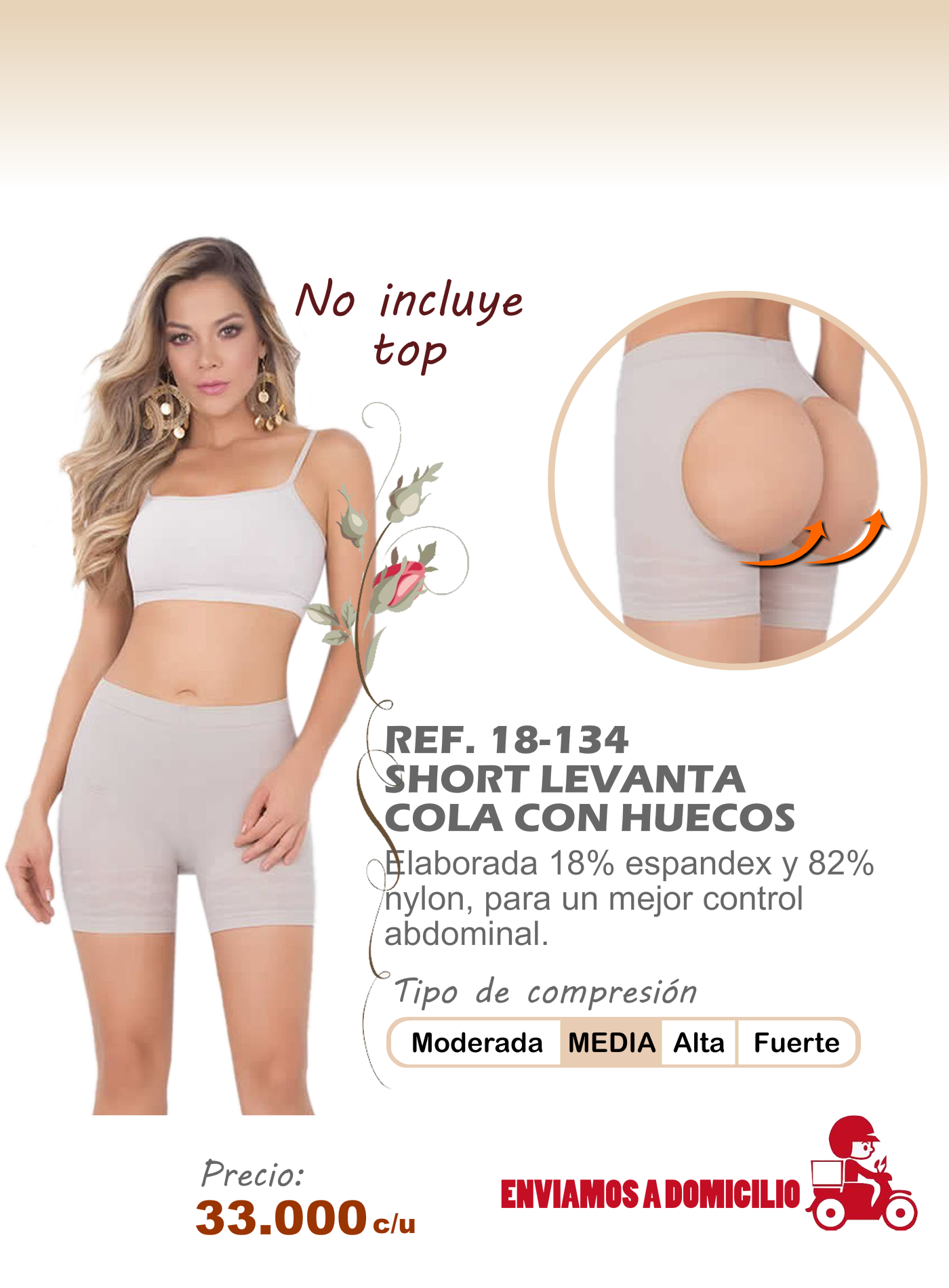 short levanta cola con huecos