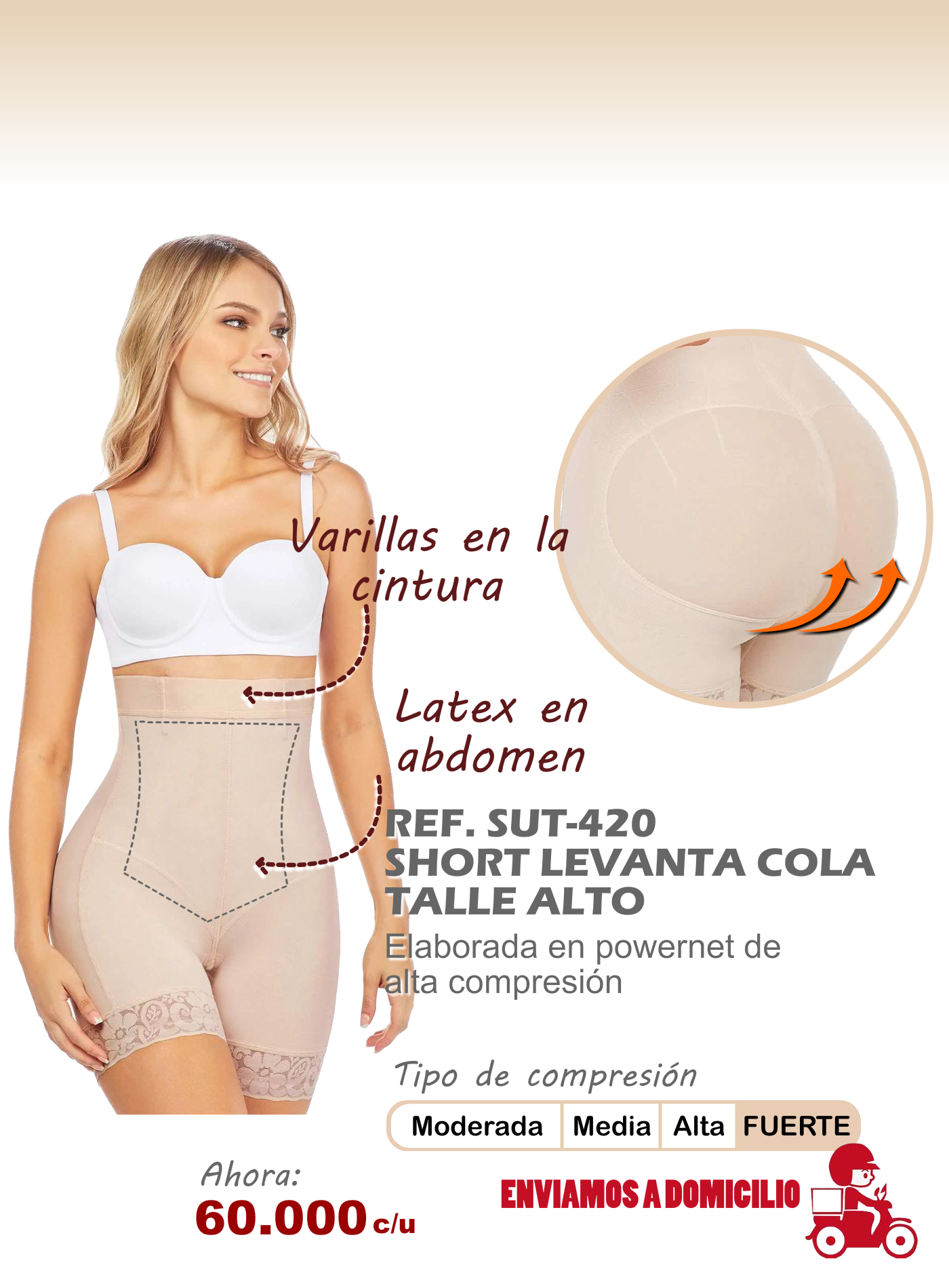short levanta cola con talle alto