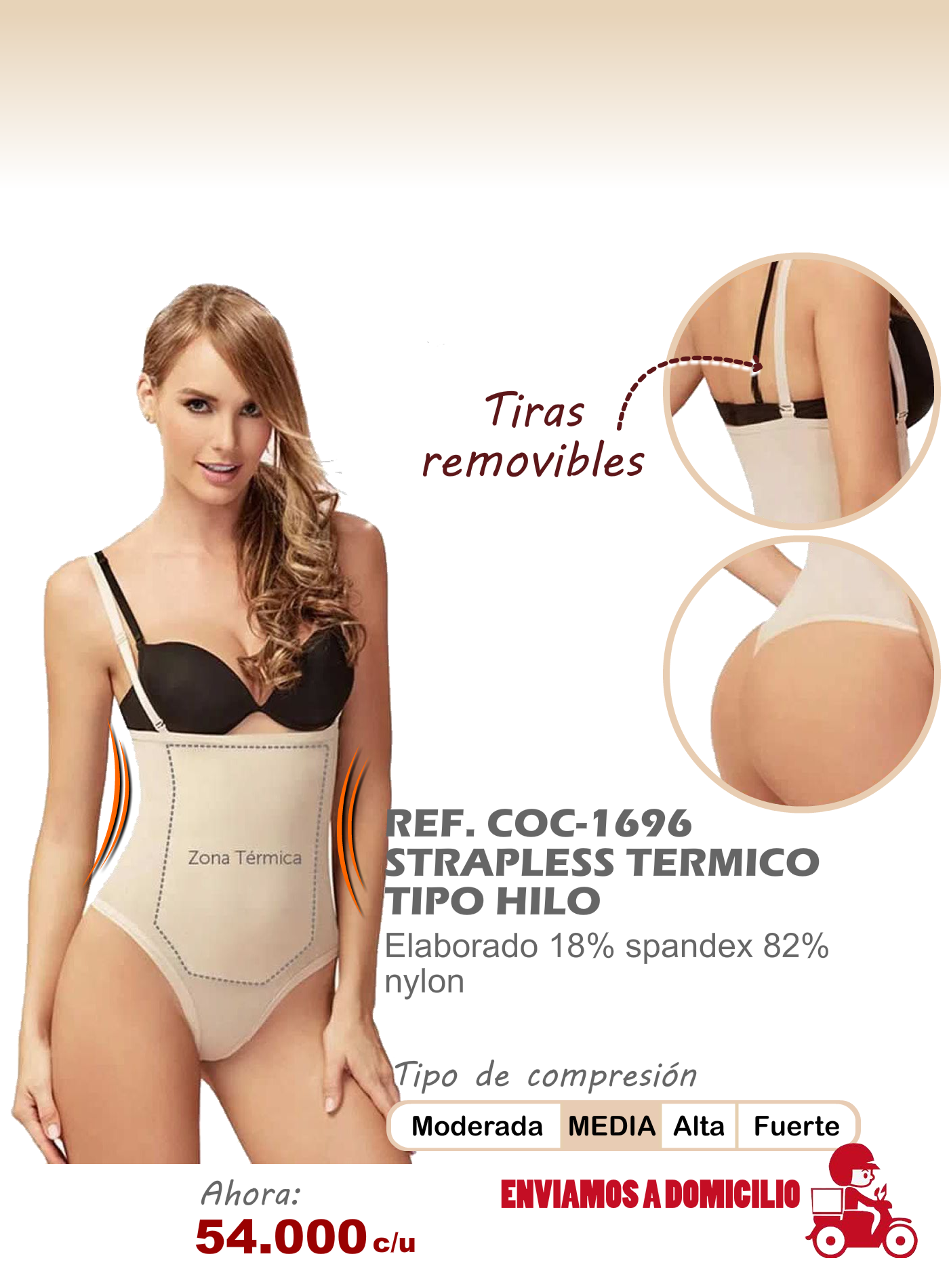 strapless termico tipo hilo